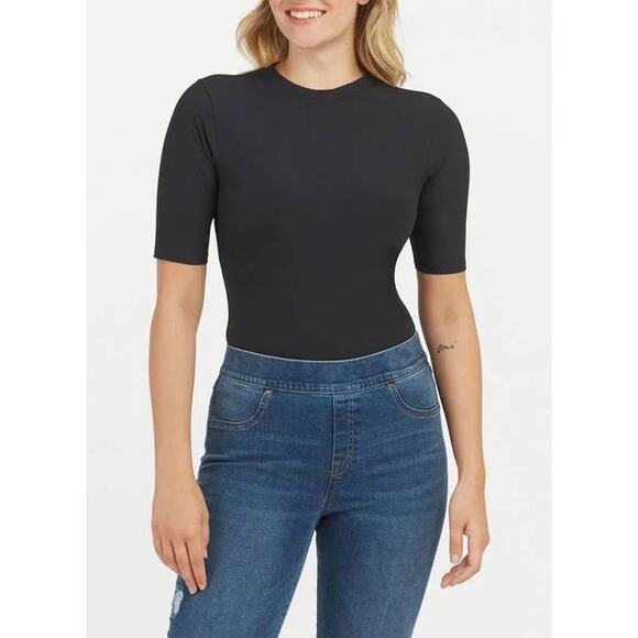 SPANX Suit Yourself Rib-Knit Crewneck Black Bodysuit NWT Women’s Size 1X - Picture 1 of 10